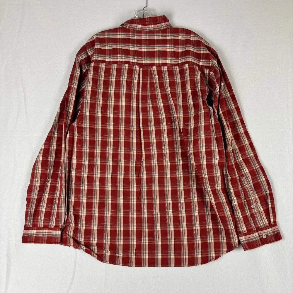 The North Face, Shirt Size L, Red/Gray, A5 Series, Button Up, Plaid, Long Sleeve